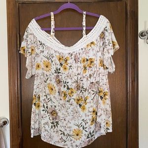 White Blouse with floral print